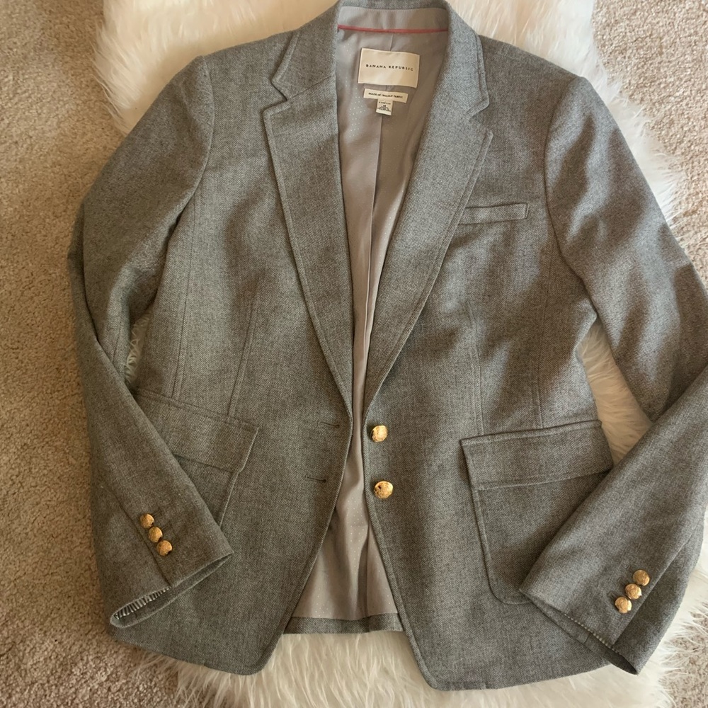 Banana Republic Grey Italian Fabric Blazer